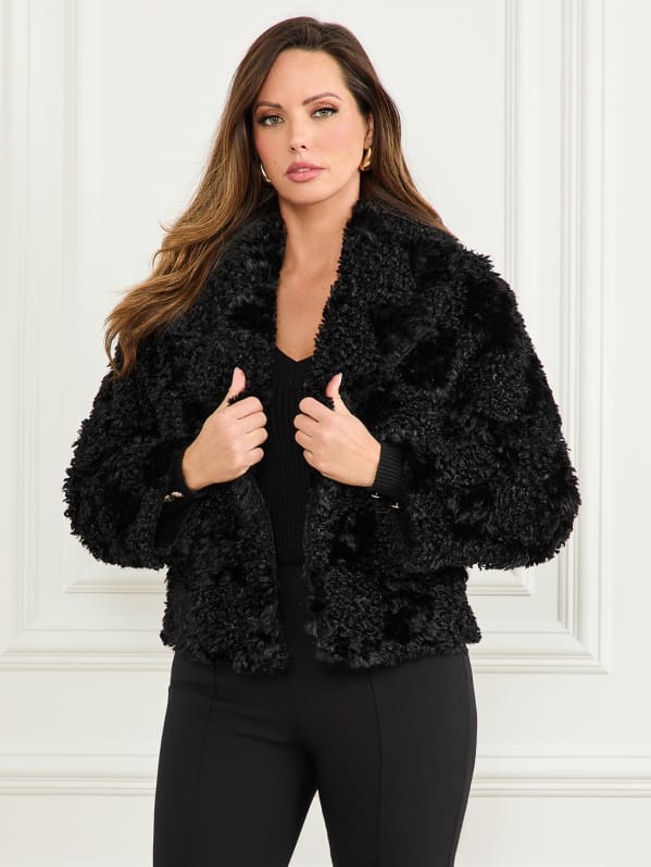Longline faux fur coat womens online