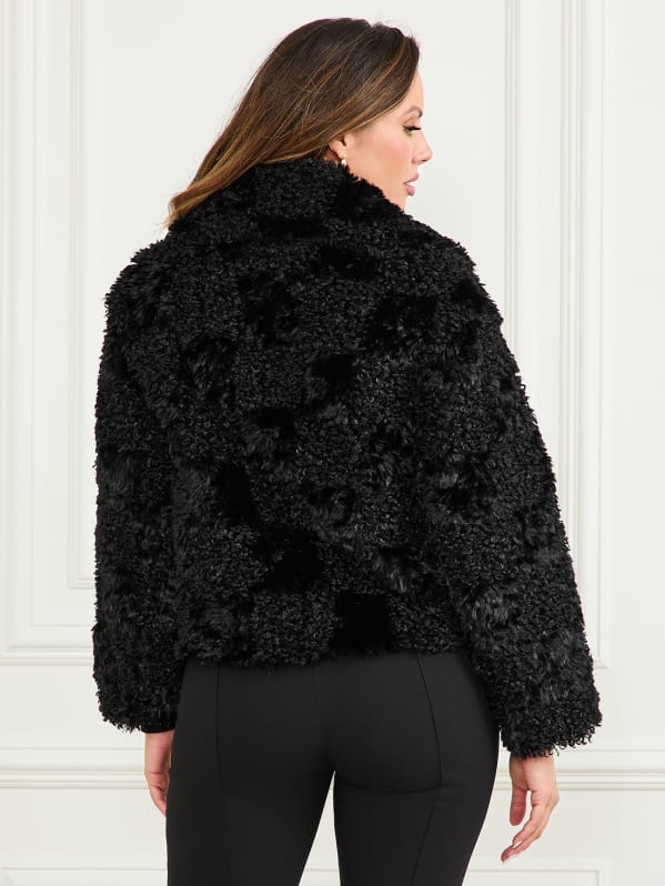 【送料無料/即納】  Regular female, Black, Coat, Faux-Fur Longline Margot Marciano Fit, Polyester 100% Lined, ジャケット・アウター