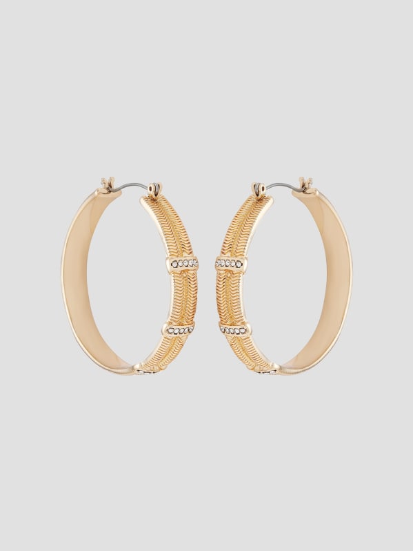 Gold guess earrings sale