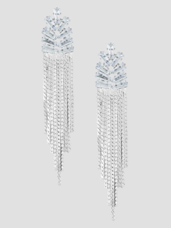Guess silver earrings deals
