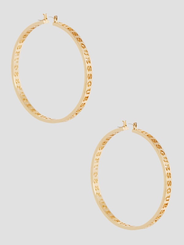 Gold Tone Oversized Hoop Earrings