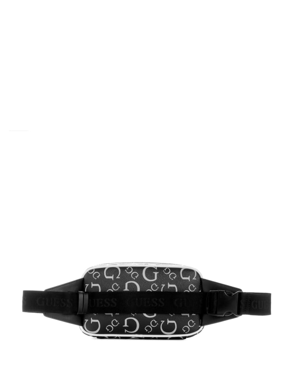 GUESS Black Leather Quattro G Logo Strap For Apple Watch