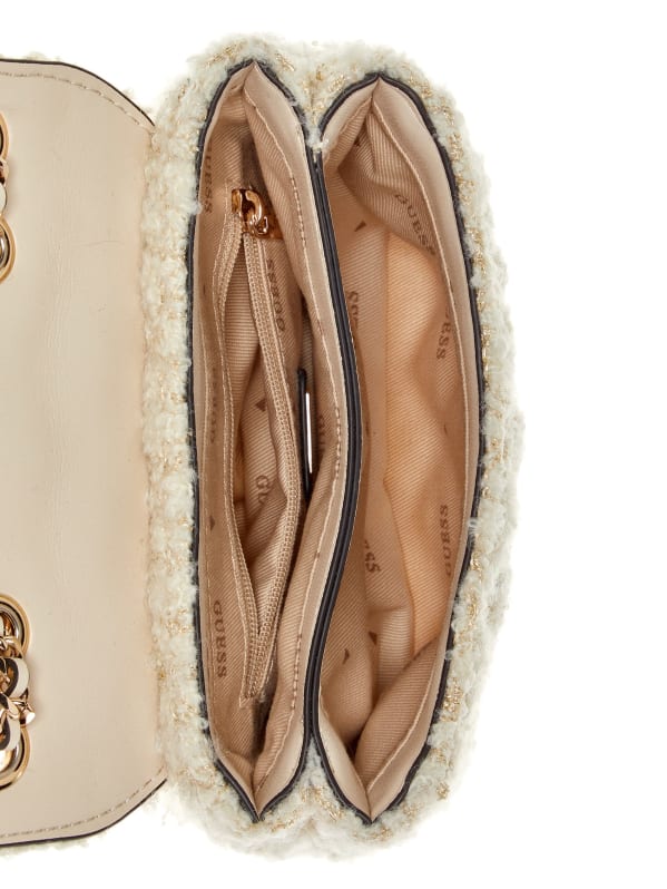 Guess Giully Tweed Mini Convertible CrossbodyWhiteOne Size