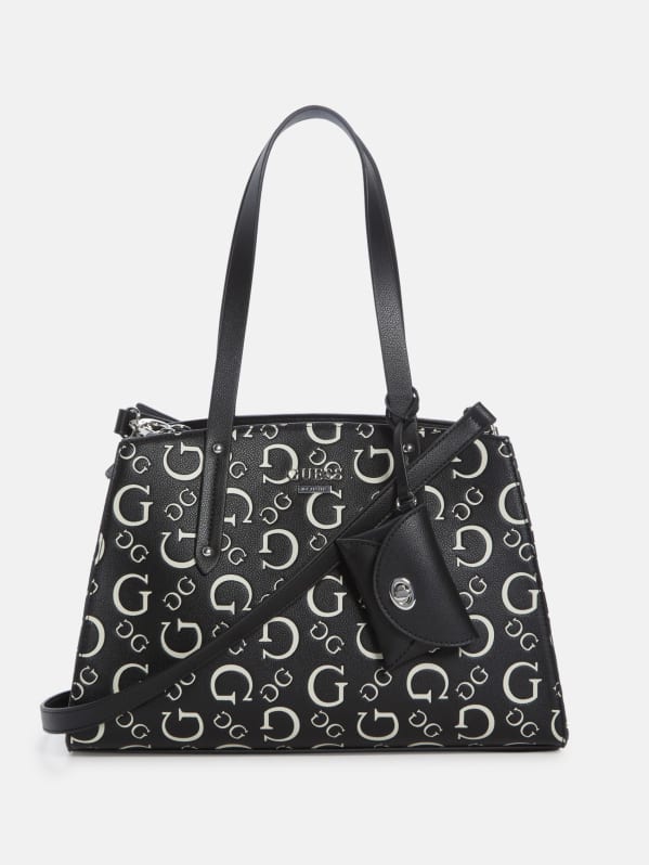 Nevine Debossed Logo Satchel GUESS Factory Ca