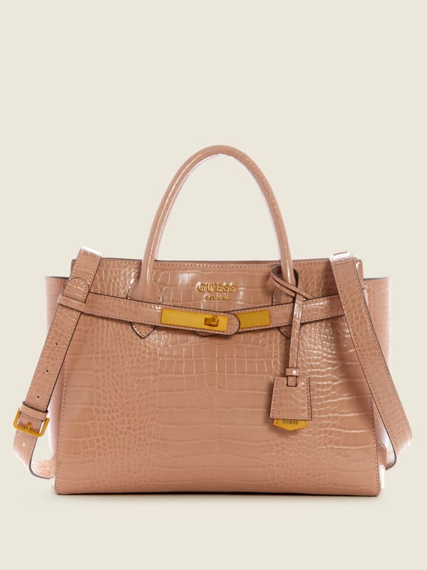 Guess Enisa High Society Satchel - Brown - One Size