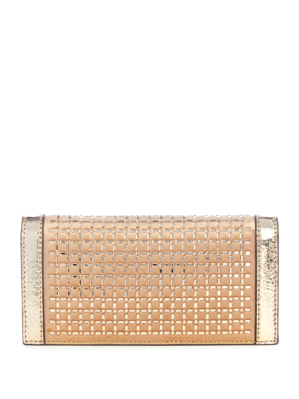 Guess Gilded Glamour Mini Crossbody Clutch Gold One Size
