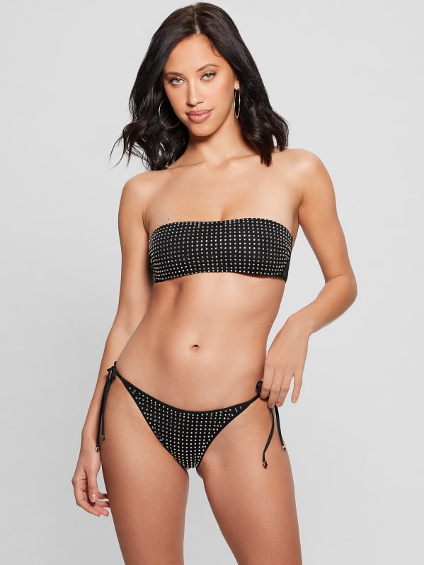 Black rhinestone swimsuit shop