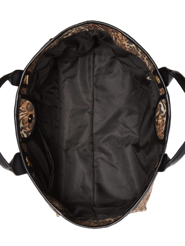Leopard Canvas Beach Tote GUESS Canada
