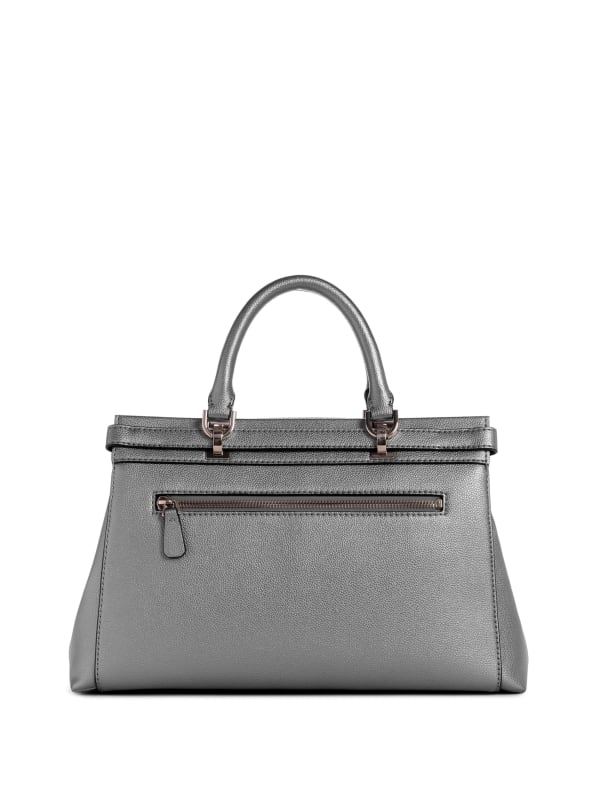 GUESS Eco Ali Luxury Satchel Silver One Size