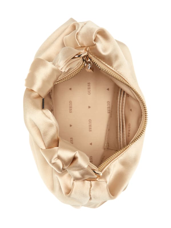 GUESS Velina Satin Hobo Bag Gold One Size