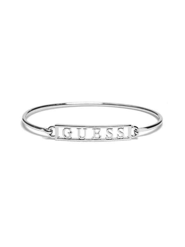 Silver Tone Logo Bangle
