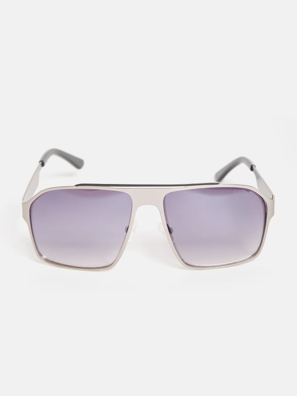 Lao radium Ter ere van Flat Aviator Metal Sunglasses | GUESS Factory