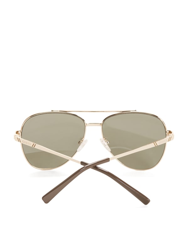 Striped Metal Aviator Sunglasses GUESS Factory