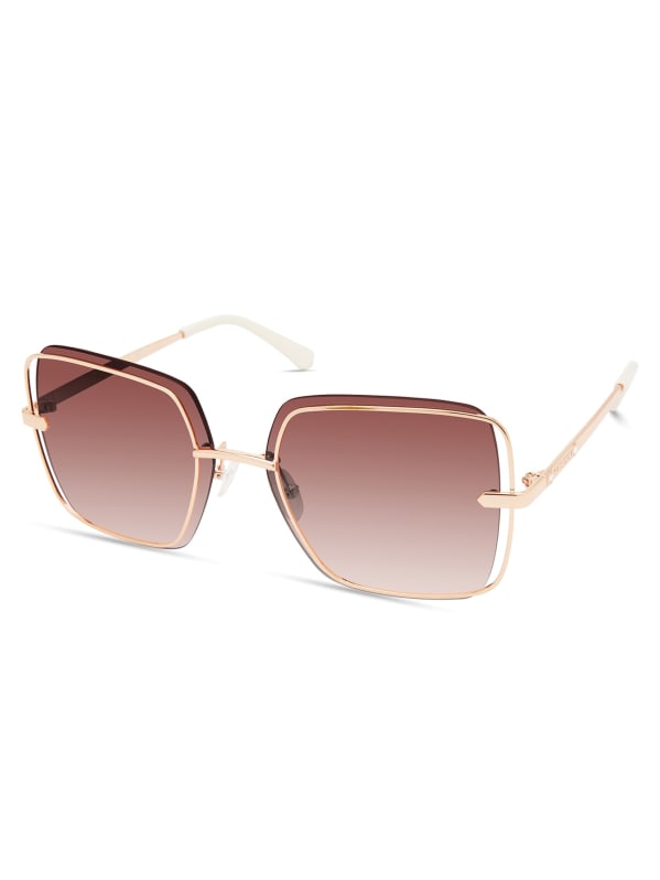 JENEESE SQUARE RIMLESS FLAT TOP SUNGLASSES