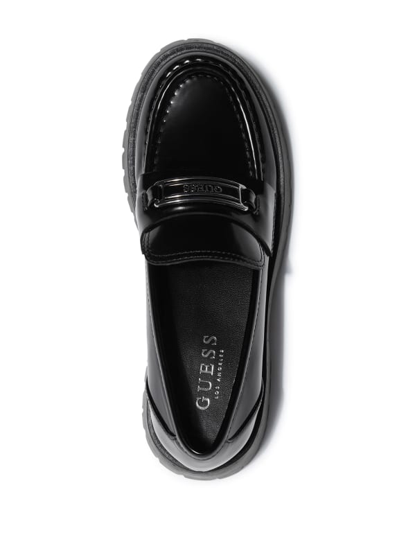 Apply Faux Leather Logo Loafer GUESS Factory