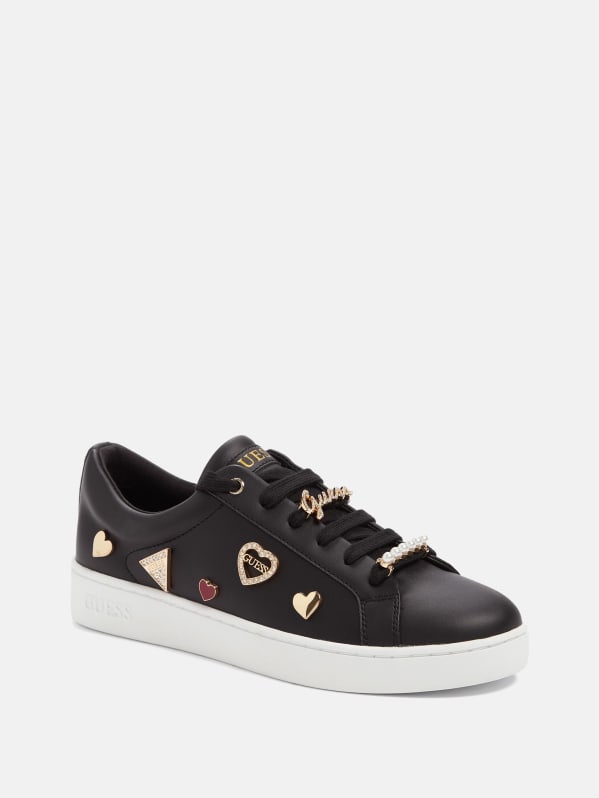 White embellished sneakers 2025