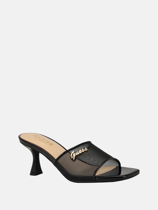 Black kitten heels open toe best sale