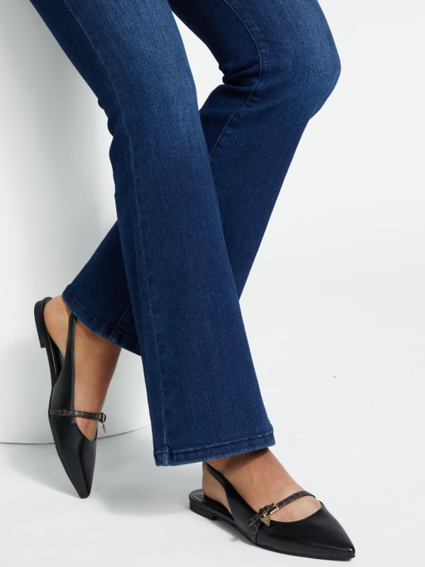 Factory Eddies Belted Slingback Flats Black 8