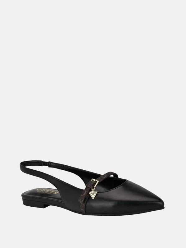 Factory Eddies Belted Slingback Flats Black 8