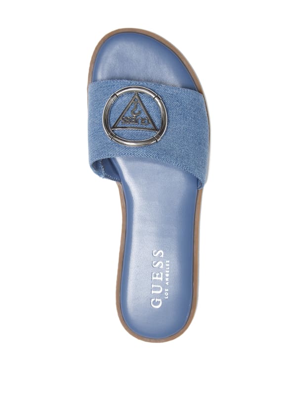 Factory Magnify Denim Slide Sandals Blue 8