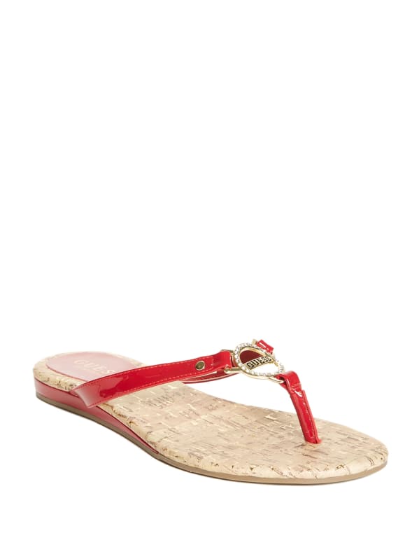 Red bling shop flip flops