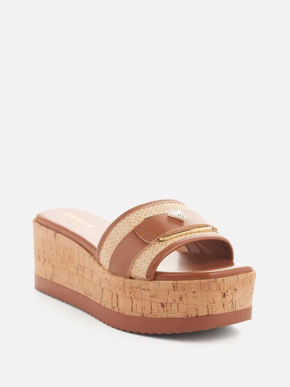 Faux-Leather Sandals | GUESS Factory