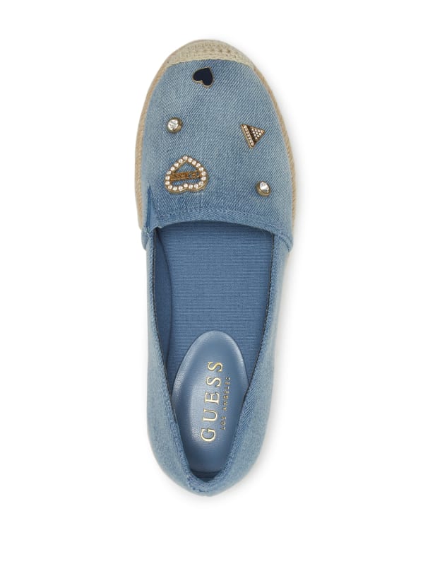 Utmost Denim Charm Espadrille Flats | GUESS Factory