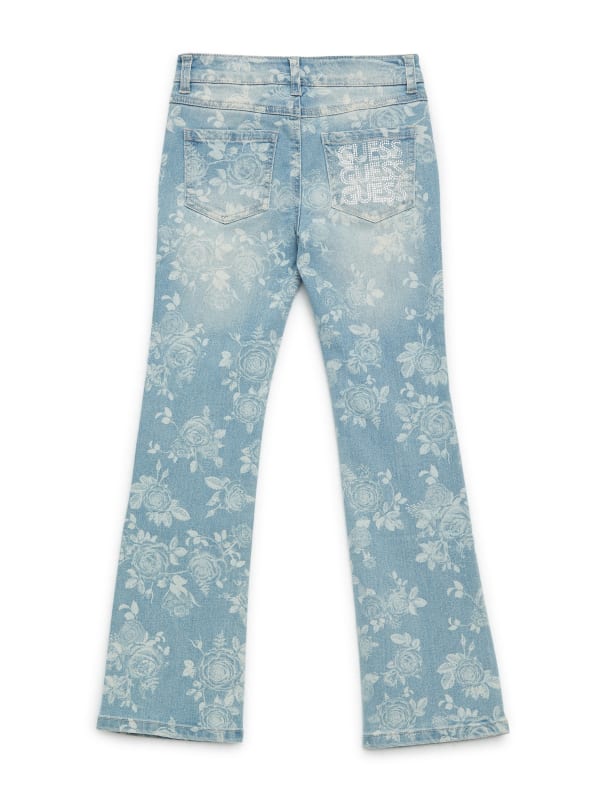 Teal Paisley Flare Jeans