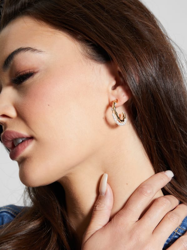 Guess gold clearance hoop earrings
