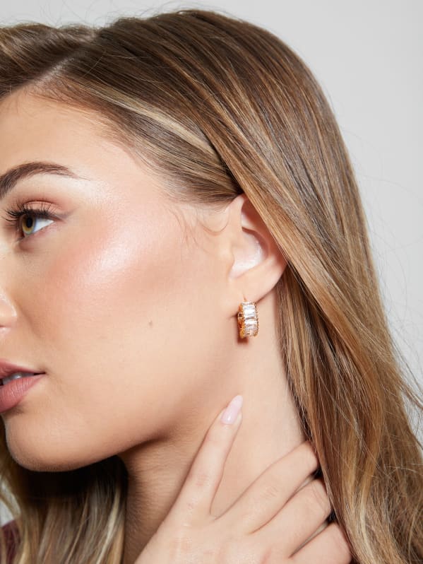 Guess rose gold shop hoop earrings