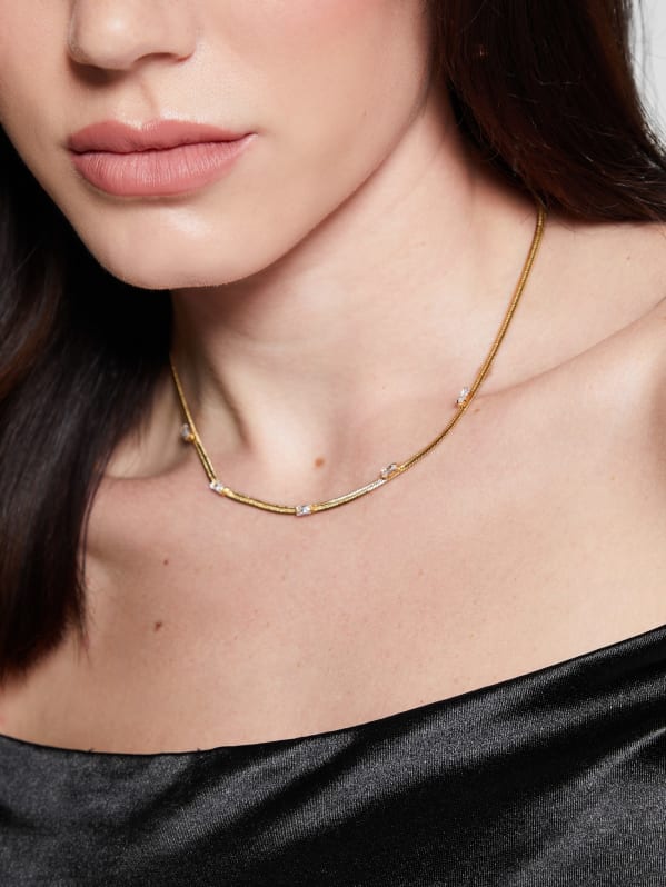 Guess gold chain necklace sale