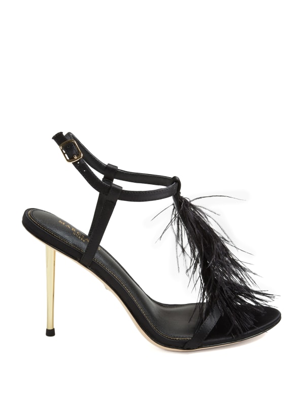 Black feather strap 2025 heels