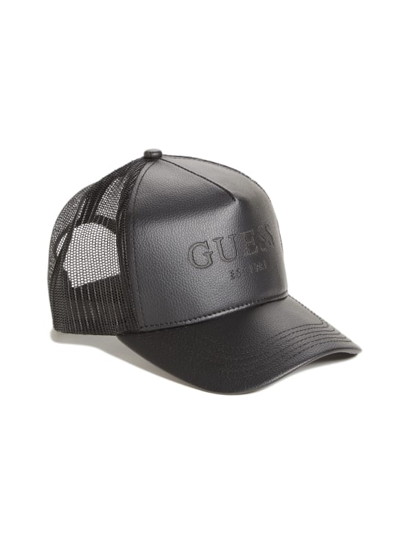 Faux-Leather Trucker Hat | GUESS Faux-Leather Trucker Hat | GUESS
