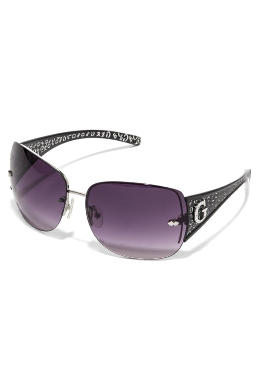 guess factory women's rimless shield sunglasses