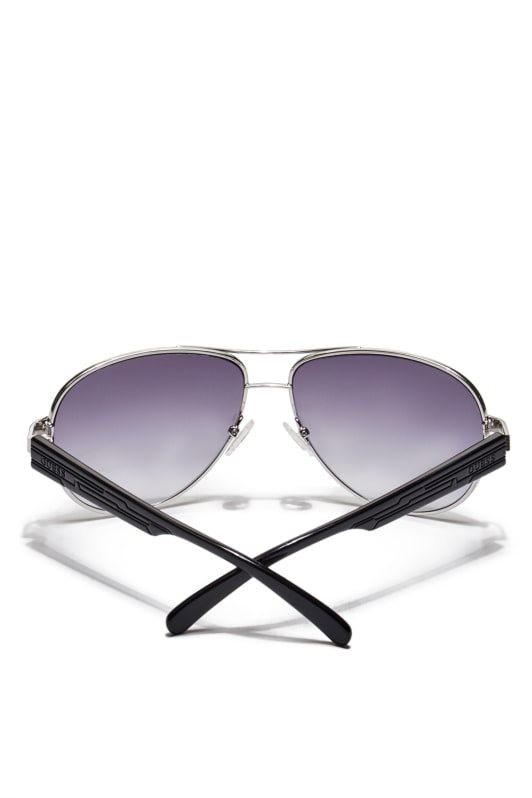 GUESS Factory Men s Textured Arm Aviator Sunglasses