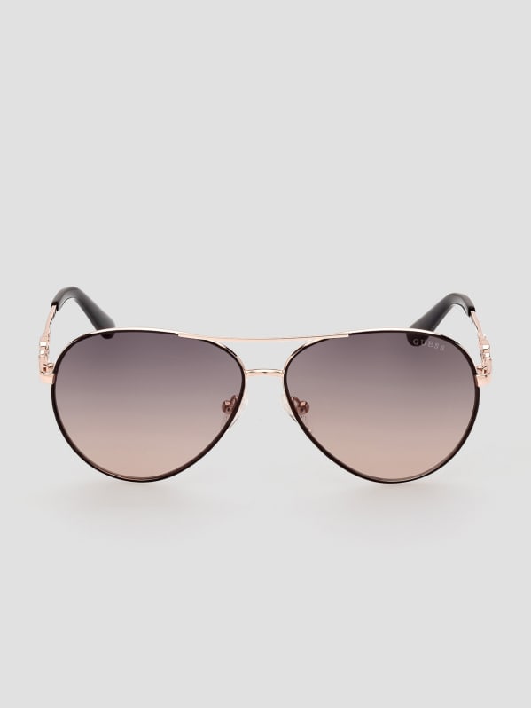 New Guess GU7715 Jeweled Women's Aviator Sunglasses