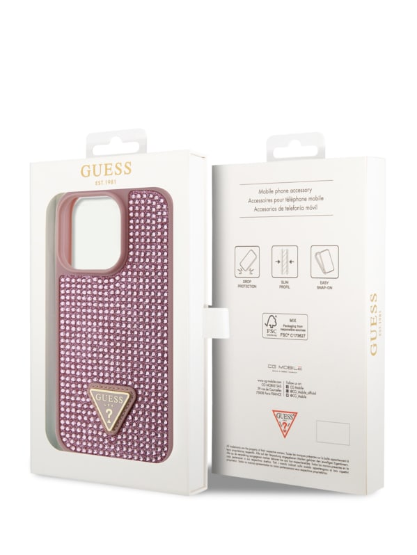 Compra Funda Guess Glitter Palm Floating Glitter Para Iphone 14 Pro Max -  Rosa Translúcido al por mayor