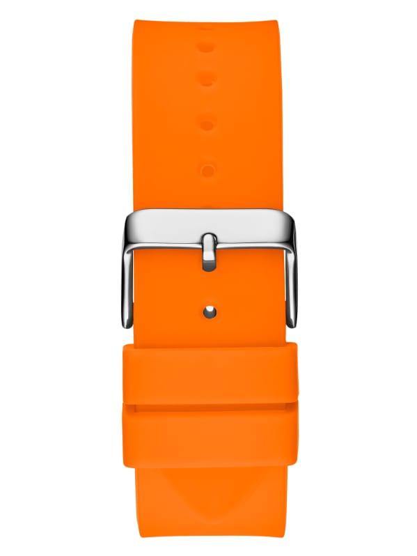 Orange Plastic and Silicone Multifunction Watch
