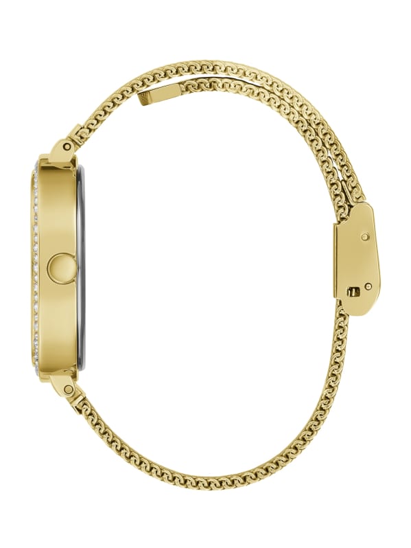 Gold Tone Mesh Analog Watch