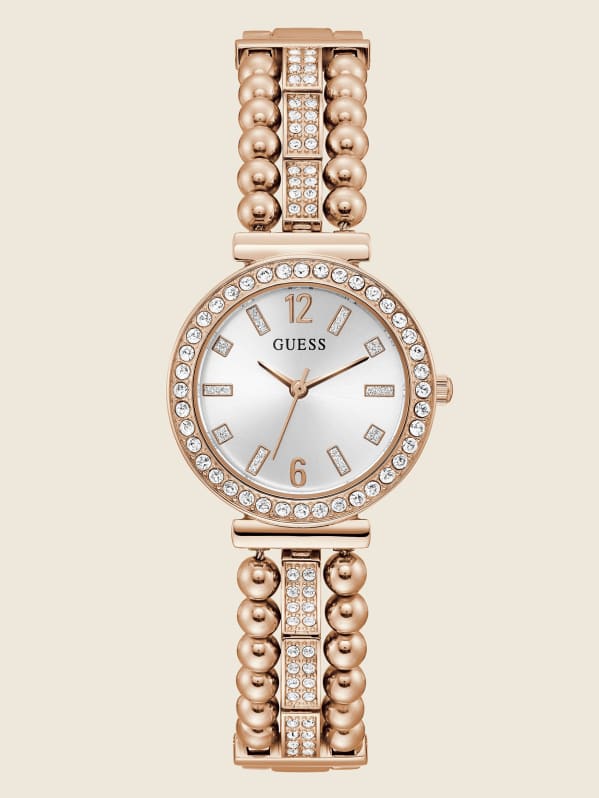 GUESS Monogram Rose-Goldtone Bracelet Watch GW0549L3