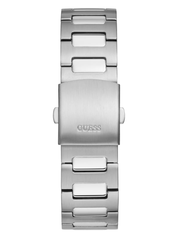 Silver-Tone and Black Multifunction Watch