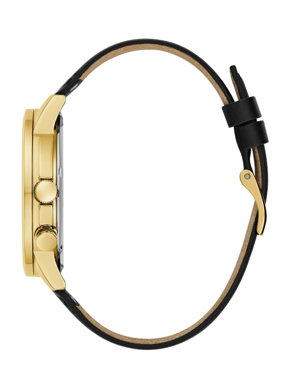 Guess watch black leather strap best sale