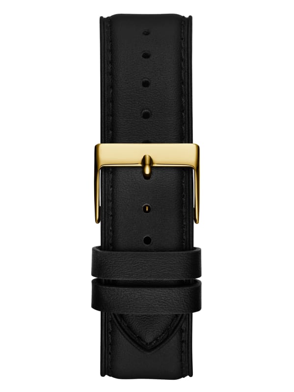 Guess watch black leather strap online
