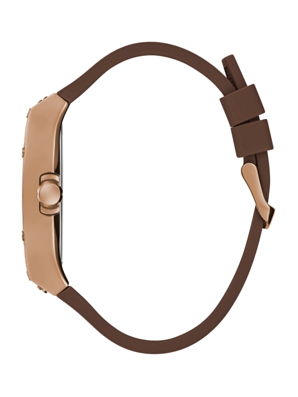 Textured Brown Silicone GUESS | Multifunction Watch