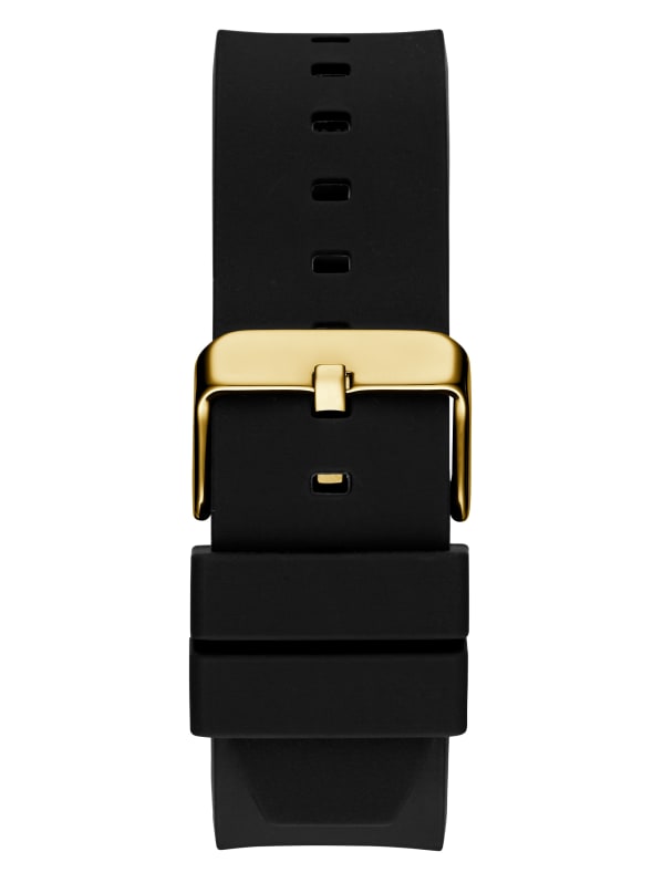 and Silicone | Watch Black Multifunctional GUESS Gold-Tone