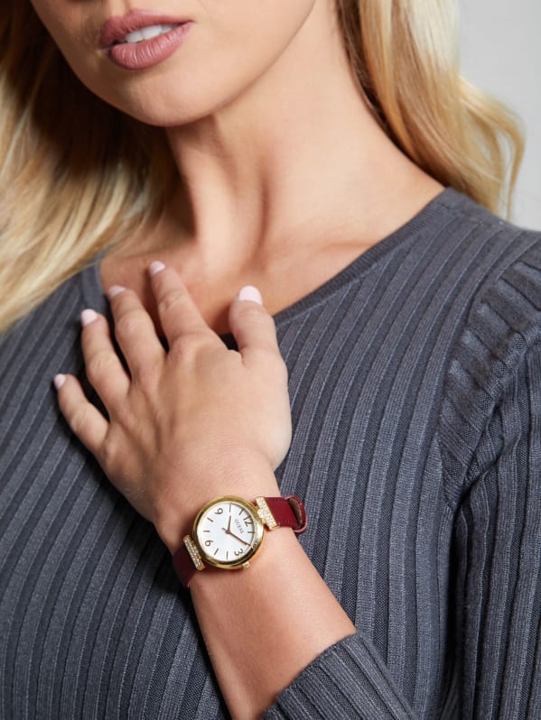 Guess watch red strap top