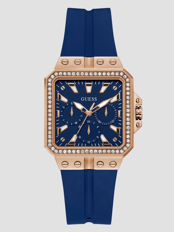 Guess blue and rose gold watch new arrivals