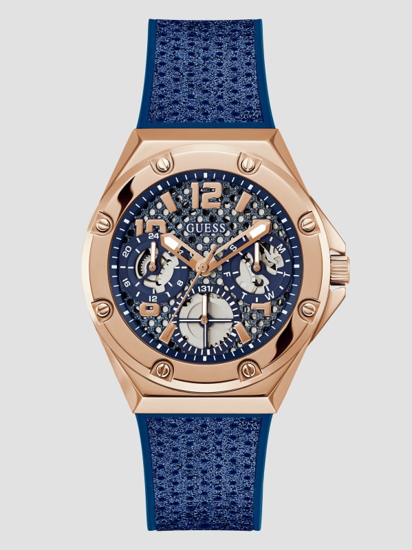 Blue and rose cheap gold guess watch