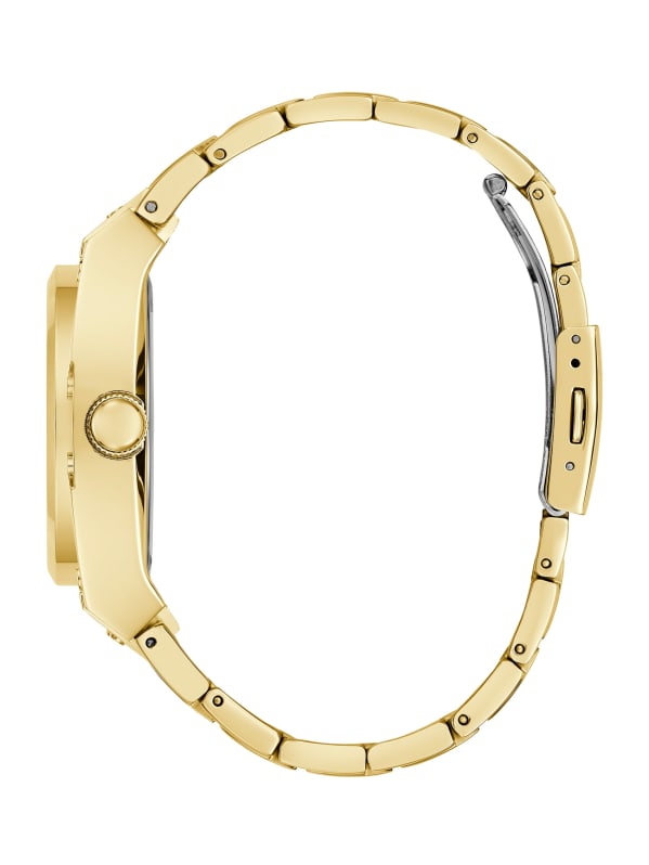 Gold-Tone and Green Watch | GUESS Multifunction
