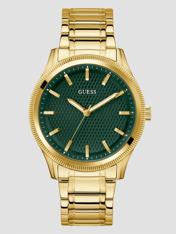 Gold Tone and Green Analog Watch GUESS Canada